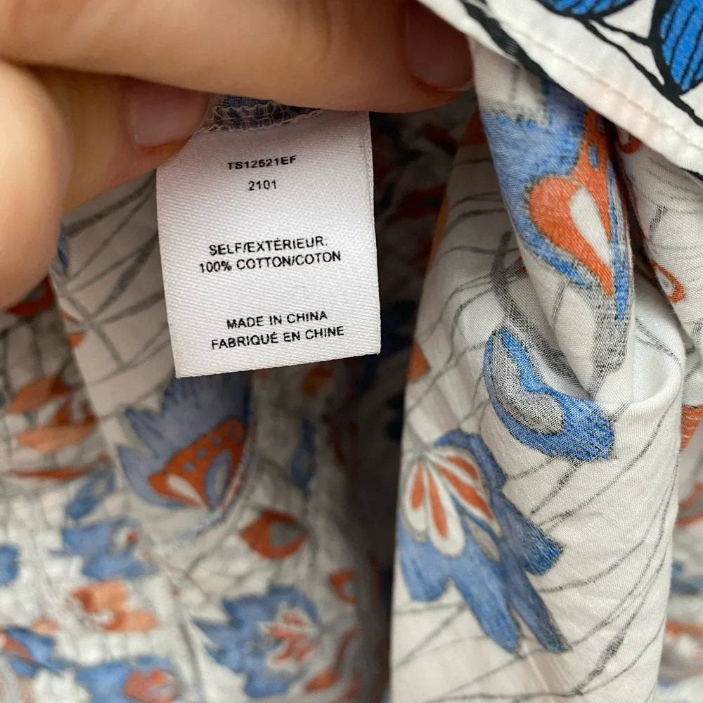 10 Crosby Derek Lam 100% Cotton Blue & Orange Spaghetti Strap Dress - Size 0